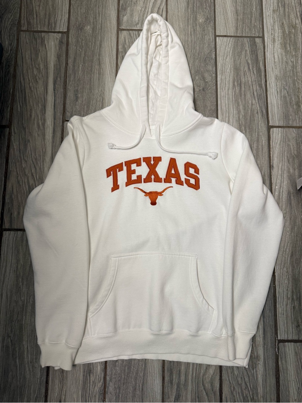 We Are Texas Women’s Texas Longhorns Pullover Hoodie White/Burnt Orange Size XL